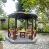Chòi sân vườn thép lục giác đơn giản