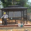 Chòi sân vườn thép hình chữ nhật mái kẽm
