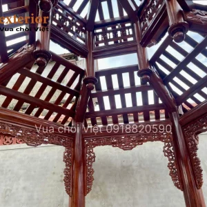 Chòi gỗ lim lục giác 2 mái