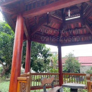 Chòi gỗ sến 2 mái