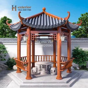 Chòi hợp kim nhôm lục giác 1 mái cong