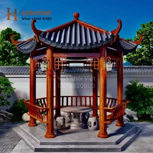 Chòi hợp kim nhôm lục giác 1 mái cong