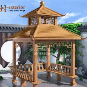 Chòi hợp kim nhôm vuông 2 mái