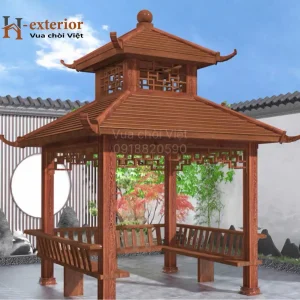 Chòi hợp kim nhôm vuông 2 mái