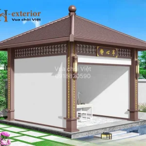 Chòi hợp kim nhôm vuông 1 mái không lan can