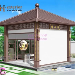 Chòi hợp kim nhôm vuông 1 mái không lan can