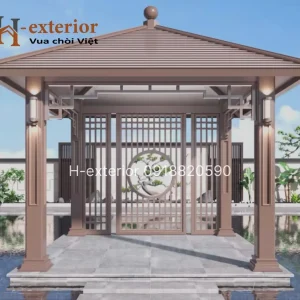 Chòi hợp kim nhôm vuông 1 mái không lan can