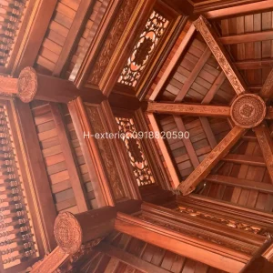 Chòi gỗ lim lục giác 2 mái