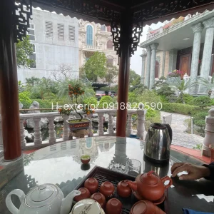 Chòi gỗ lim lục giác 2 mái