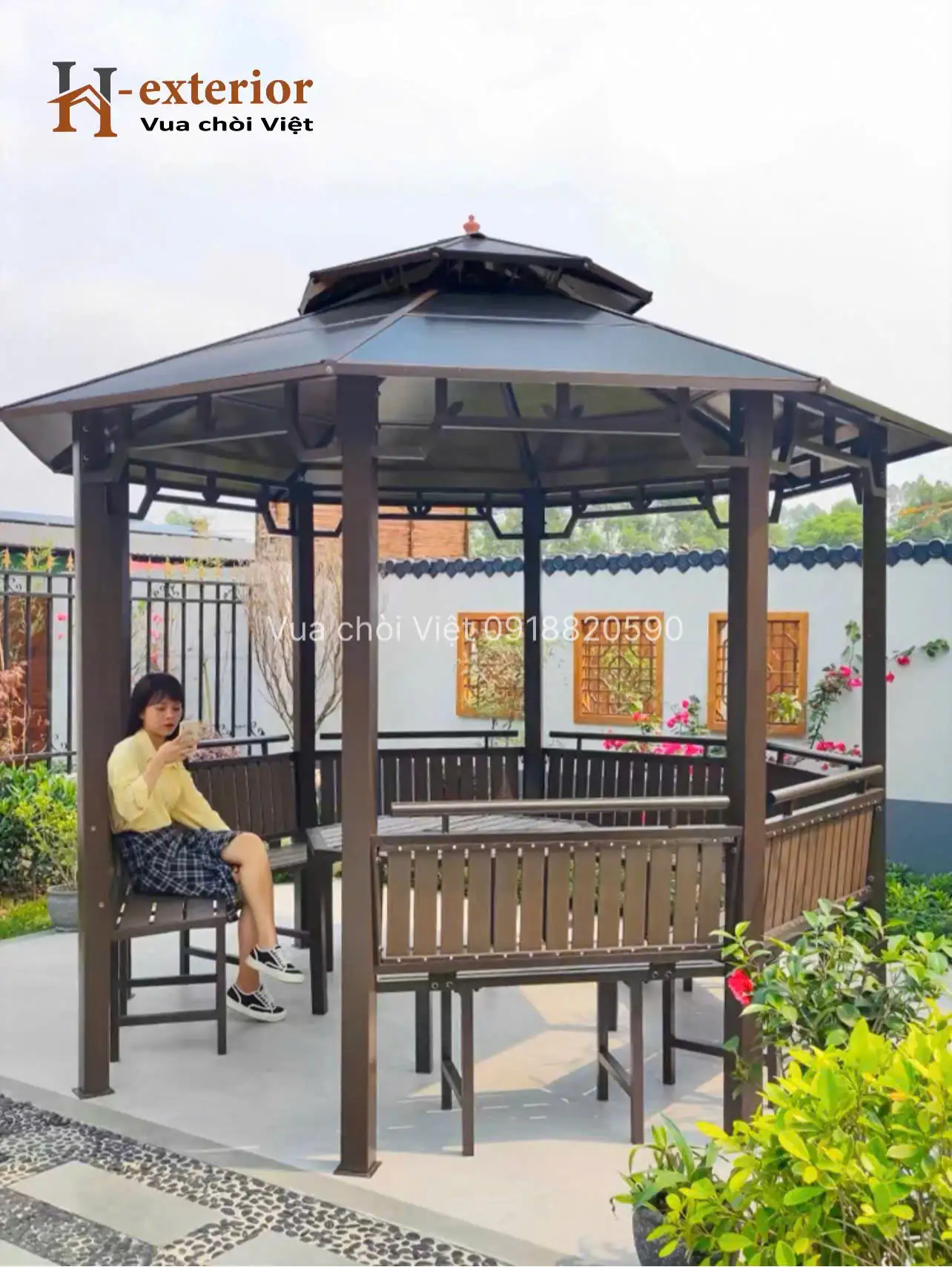 Chòi sân vườn bằng kẽm hiện đại đơn giản
