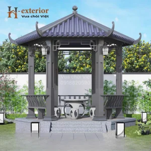 Chòi hợp kim nhôm lục giác 1 mái M2