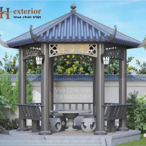 Chòi lục giác hợp kim nhôm 1 mái M6