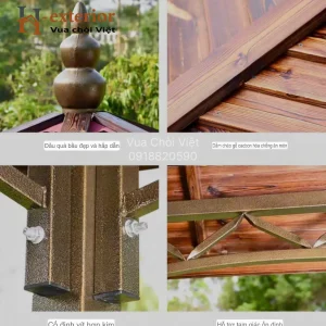 Chòi lục giác kẽm sơn tĩnh điện mái Nhật