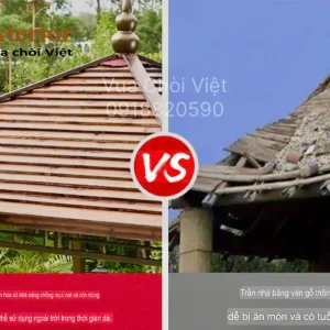 Mái gỗ xử lý cacbon hóa gia tăng độ bền và khả năng chống chịu thời tiết