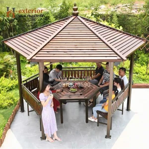 Chòi lục giác kẽm sơn tĩnh điện mái Nhật