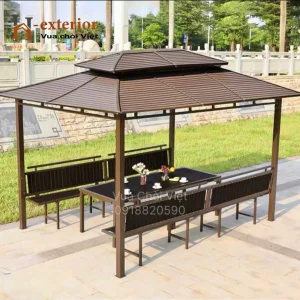 Chòi sân vườn thép mạ kẽm hình chữ nhật