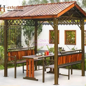 Chòi sân vườn kẽm mái dốc 2 bên