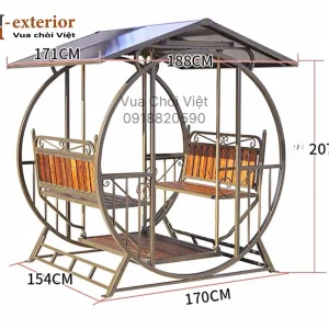 Kích thước chòi sân vườn bằng kẽm