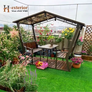 Chòi sân vườn bằng kẽm cột gấp khúc mái vát