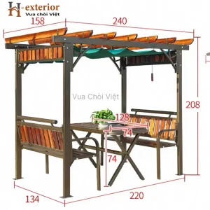 Chòi bằng khung kẽm kết hợp gỗ