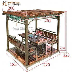 Chòi bằng kẽm mái gỗ kèm bạt
