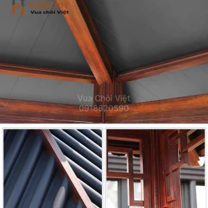 Cấu tạo chi tiết phần dưới mái, góc mái và trên mái chòi