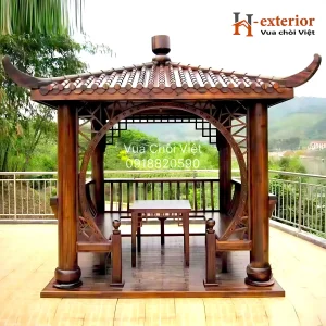 Chòi gỗ thông dầu vuông một tầng mái