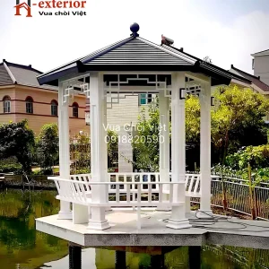 Chòi lục giác hợp kim nhôm màu trắng tinh khôi - Nét cá tính độc đáo mang phong cách riêng