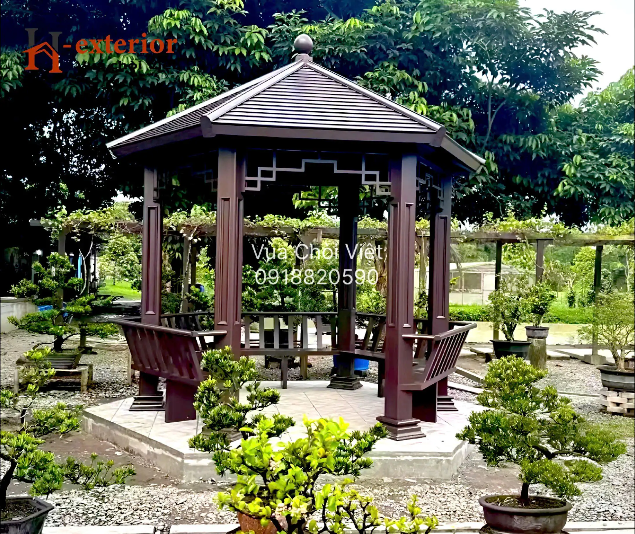 Chòi sân vườn lục giác hợp kim nhôm cao cấp