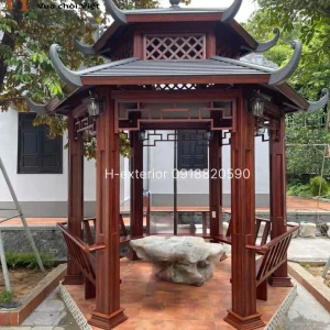 Chòi lục giác hợp kim nhôm 2 tầng mái