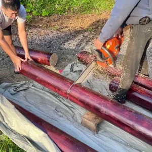 Cột chòi gỗ lục giác