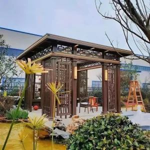Chòi sân vườn bằng hợp kim nhôm mái bằng