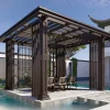 Chòi sân vườn hợp kim nhôm mái bằng