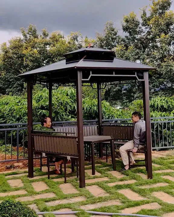 Chòi sân vườn bằng thép sơn tĩnh điện