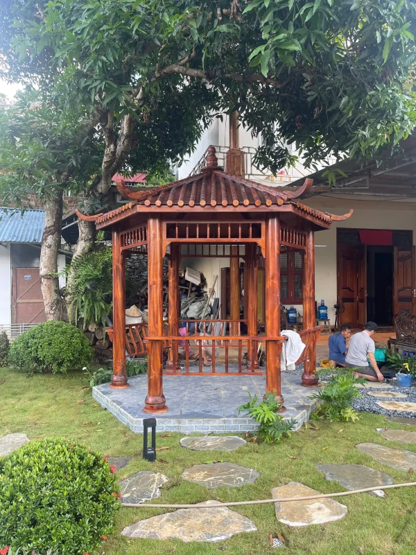 Chòi sân vườn lục giác gỗ thông dầu