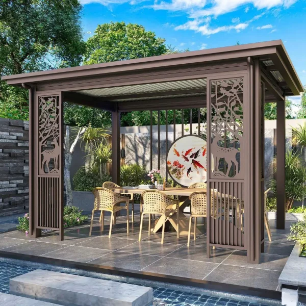 Chòi sân vườn sắt tứ giác