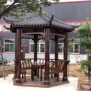 Chòi nghỉ sân vườn bằng gỗ thông lục giác 1