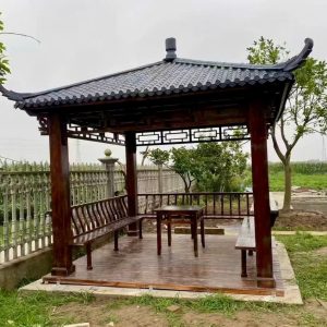 Chòi sân vườn bằng gỗ tứ giác 9