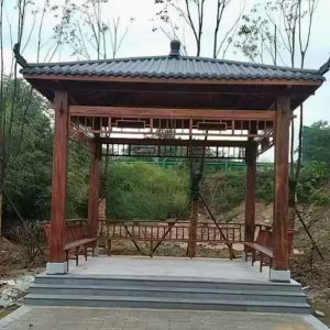 Chòi sân vườn bằng gỗ tứ giác 8