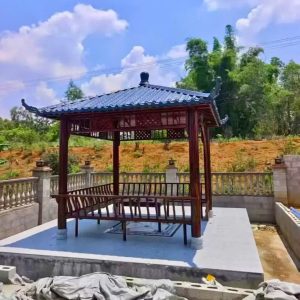 Chòi sân vườn bằng gỗ vuông 3