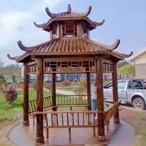 Nhà chòi lục giác bằng gỗ 2 mái mẫu 1