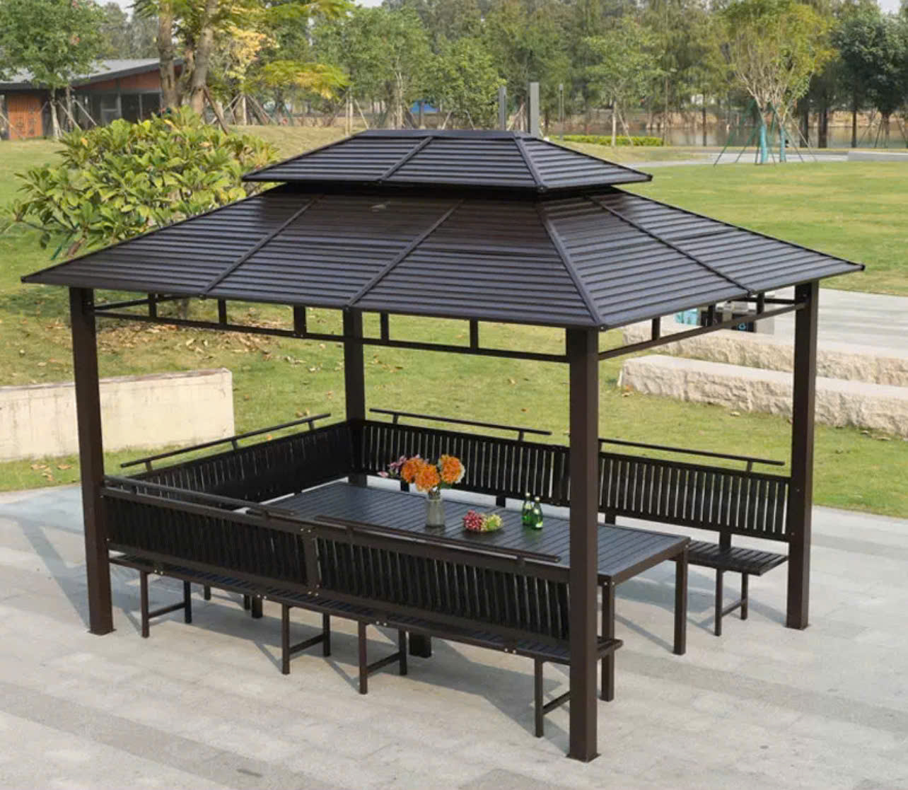 Chòi sân vườn bằng sắt chữ nhật giá rẻ