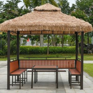 Chòi sân vườn bằng sắt mái rơm nhân tạo giá rẻ