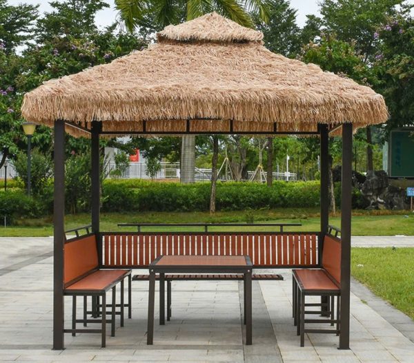 Chòi sân vườn bằng sắt mái rơm nhân tạo giá rẻ