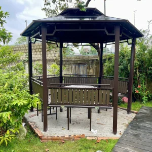 Chòi sân vườn lục giác với 6 cột chắc chắn