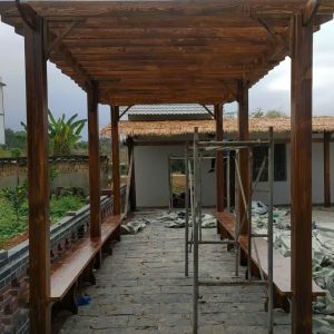 Chòi giàn hoa Pergola gỗ sân vườn 5