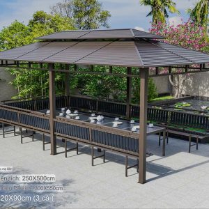 Chòi sân vườn thép hình chữ nhật