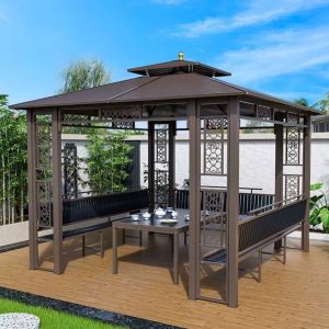 Nhà chòi sân vườn lắp ghép cột đôi mái kẽm