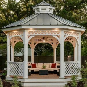 Nhà chòi sân vườn màu trắng bằng gỗ