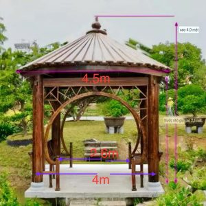 Lầu sân vườn tứ giác mái tròn